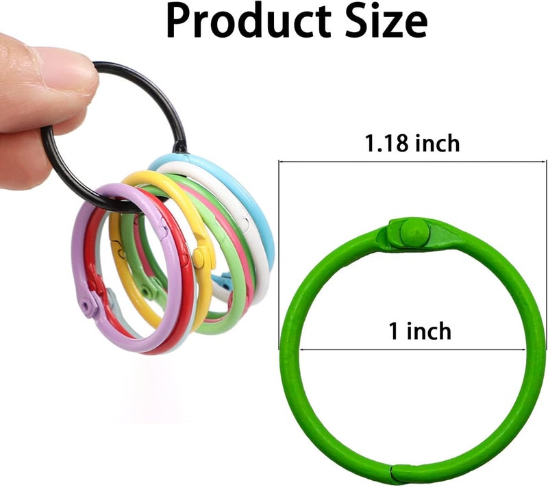 Belolvar 50pcs 1 inch Metallic Binder Rings for Index Cards Flashcards, 10 Colors Small Colorful Metal Steel Book Notebook Paper Rings Keychain Key Rings for School Office Home (50, 1 inch) - Image 2